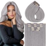 Τρέσα Φυσική Με Clips Silver Line 55cm Grey#