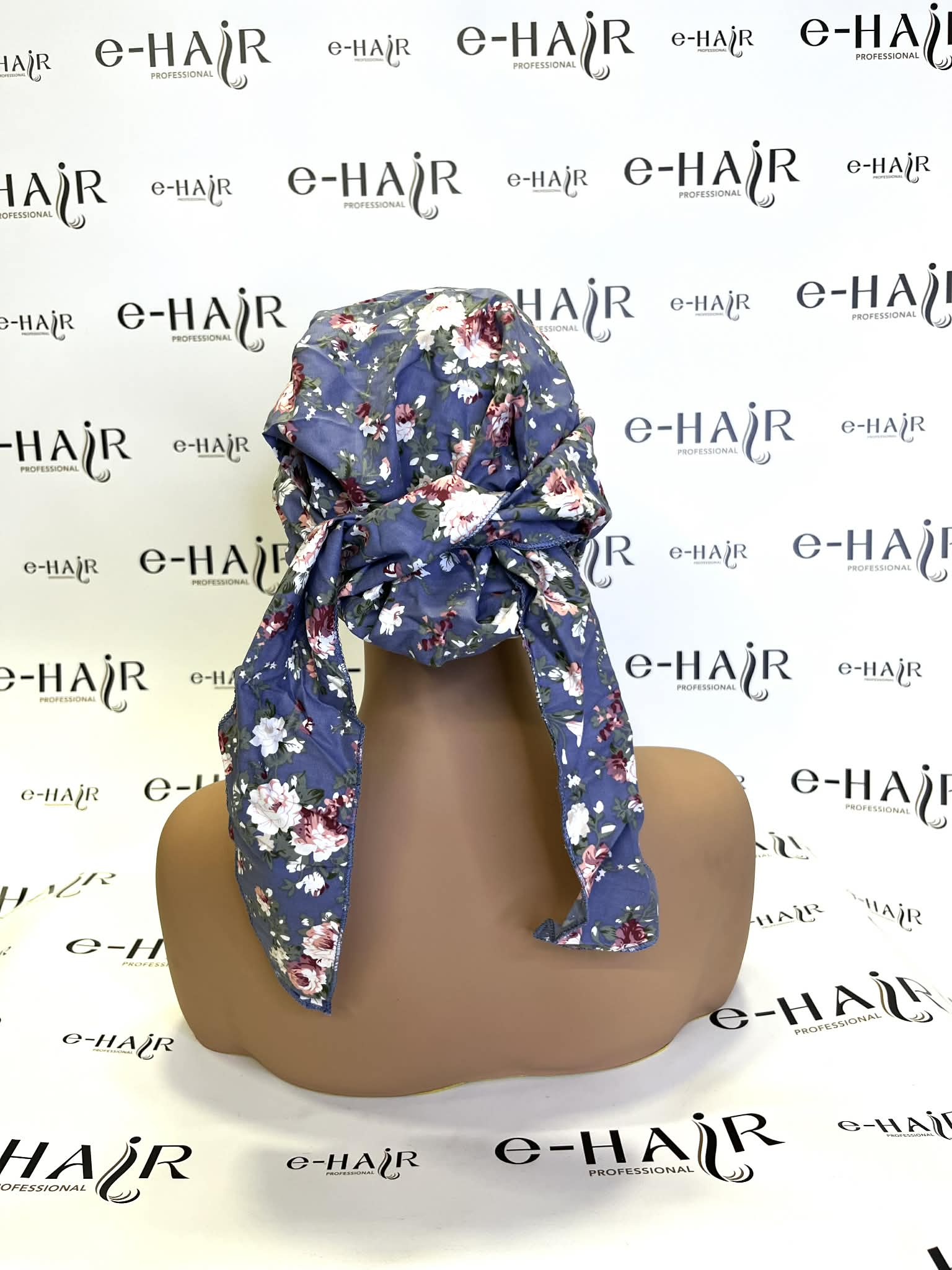 Τουρμπάνι Μαλλιών Γυναικείο Μπλέ Ανοιχτό Με Σχέδια - Image 3