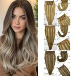 Τρέσα Φυσική Silver Line Με Clips 200 Gram Full Head 55cm Με Ανταύγειες
