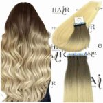 Tape Extensions Gold Line 10 Pcs Ombre H4-Ice Blonde#  60-65cm