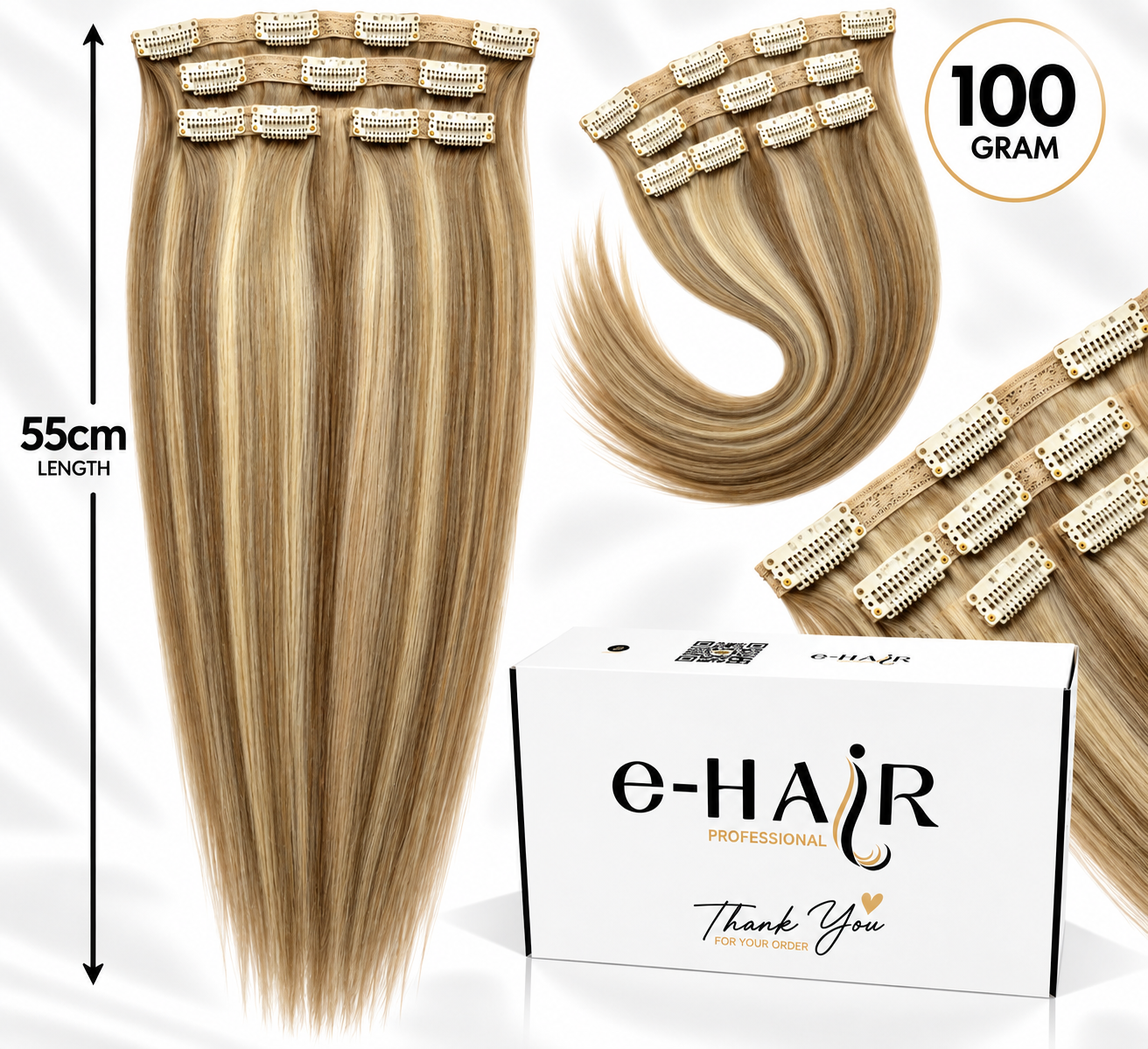 Τρέσα Φυσική Bronze line Hair Με Clips 55cm 100gram P8/613#