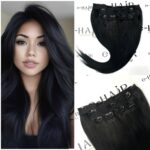 Τρέσα Φυσική Silver Line Με Clips 40-45cm 1# Jet Black#