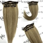 Τρέσα Φυσική Bronze line Hair Με Clips 60-65cm 100gram Με Ανταύγειες P8-60#
