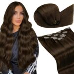 Τρέσα Φυσική Silver Line Με Clips 200 Gram Full Head 2# Dark Brown