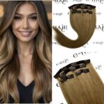 Τρέσα Φυσική Silver Line Με Clips 55-60cm 12# Aubrown Caramel