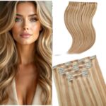 Τρέσα Φυσική Με Clips Silver Line 55cm P27/613# Με Ανταύγειες