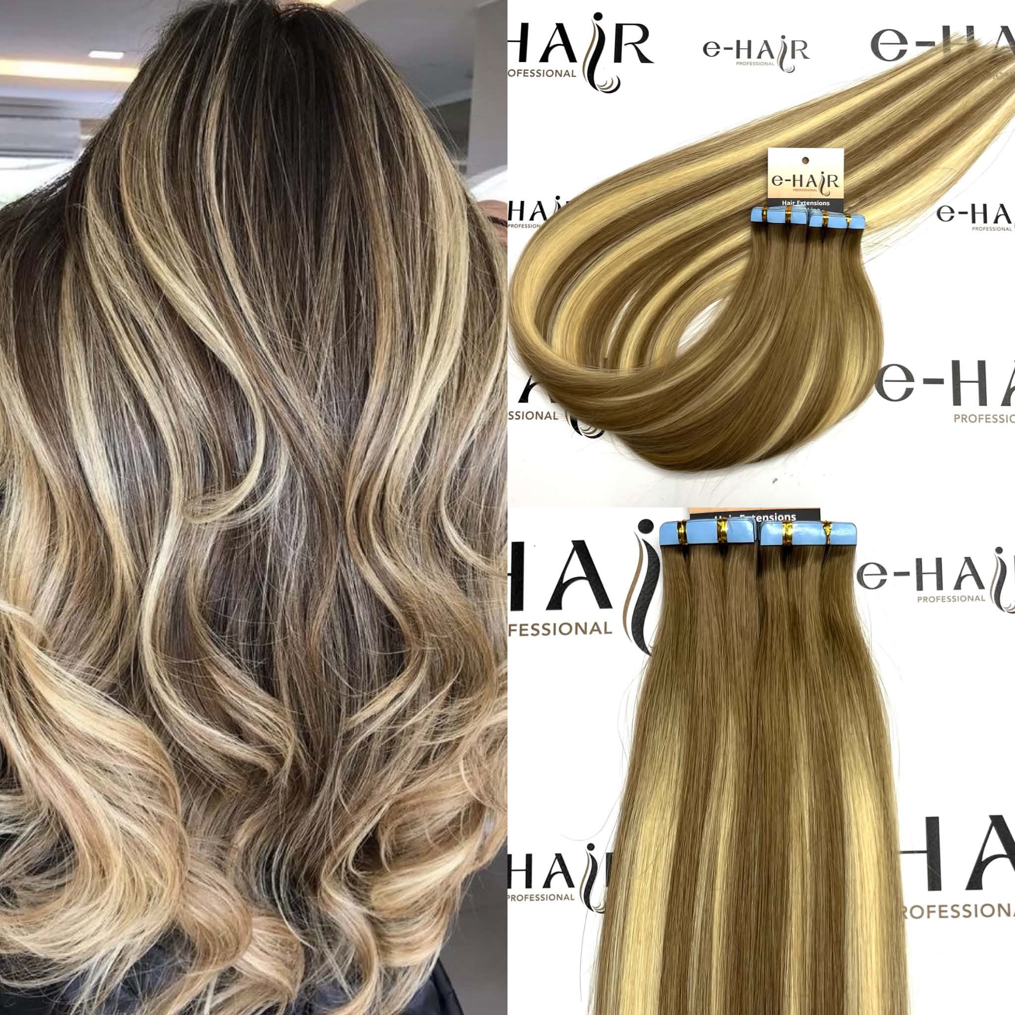 Tape Extensions Gold Line 10 Pcs Balayage P8/T8-613# Blonde 65cm