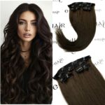 Τρέσα Φυσική Silver Line Με Clips 50-55cm 2# Dark Brown