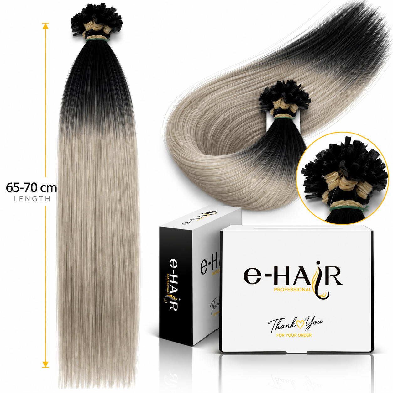 Extensions ombre Bronze line 65-70CM 1b/gray#