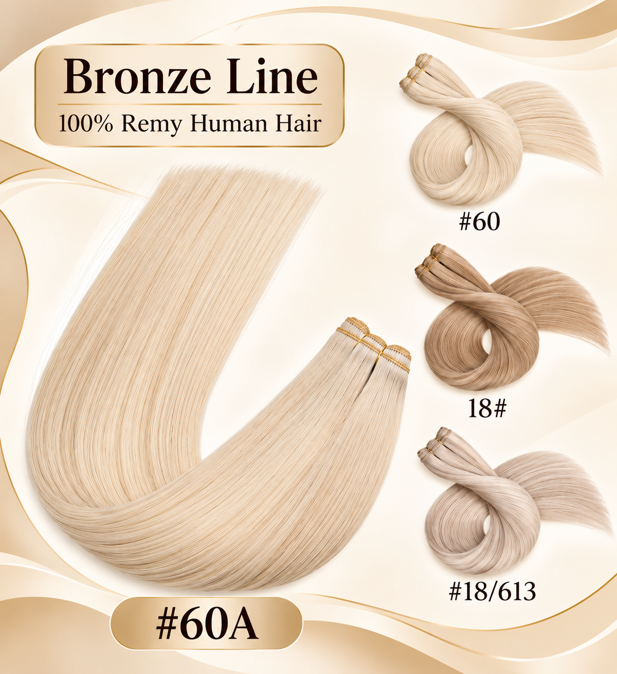 Τρέσα Φυσική Bronze Line Hair 55cm 60# Light Blonde - Image 10