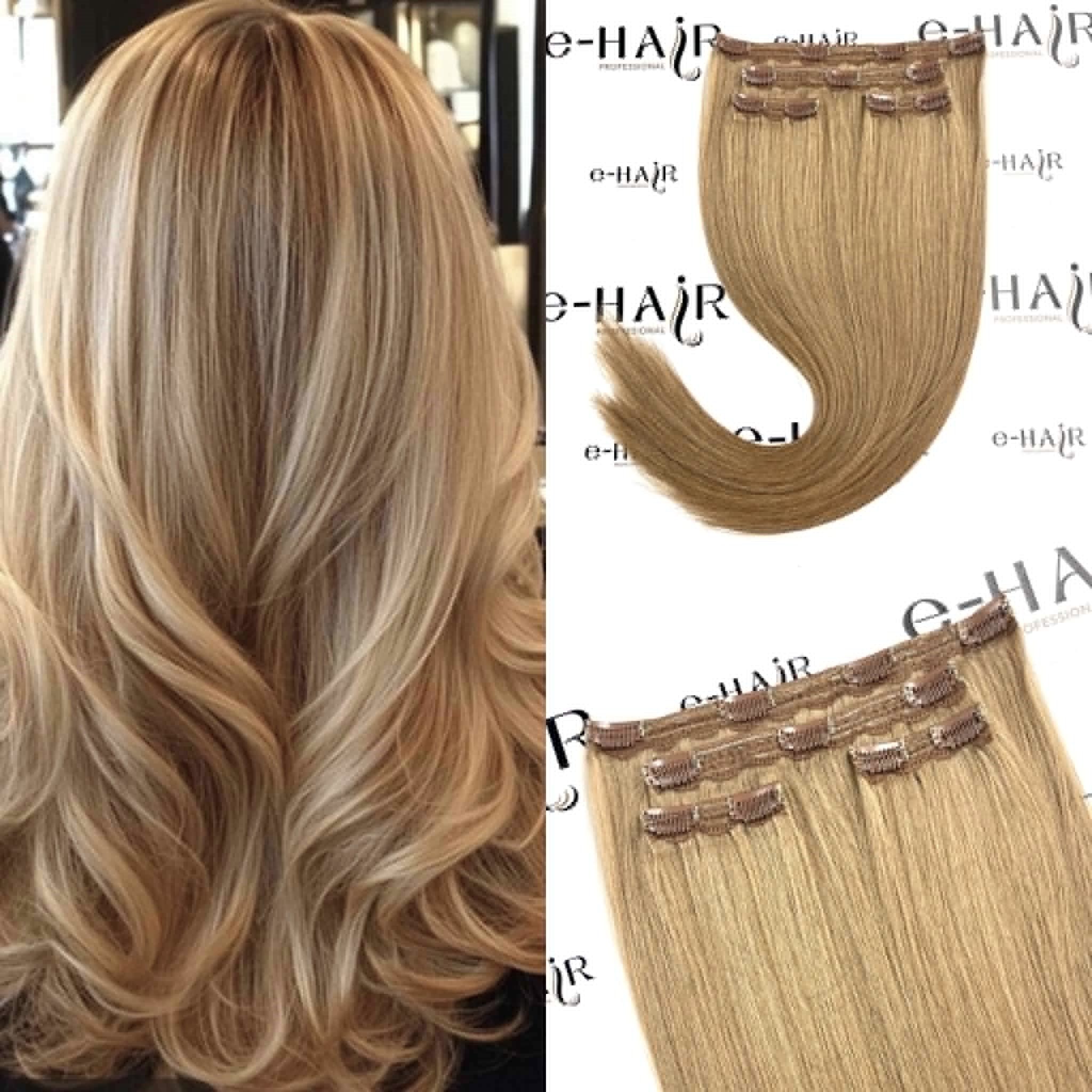 Τρέσα Με Clips Gold Line Russian Hair 55cm 27# Caramel Blonde