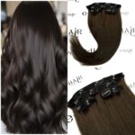 Τρέσα Φυσική Russian Hair Gold line Με Clips 60cm 100gram 2# Dark Brown