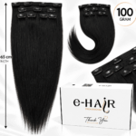 Τρέσα Φυσική Bronze line Hair Με Clips 60-65cm 100gram 1b# Natural Black