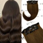 Τρέσα Φυσική Russian Hair Gold line Με Clips 60cm 100gram 4# Brown