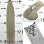 Τρέσα Φυσική Bronze line Hair Με Clips 60-65cm 100gram Gray#