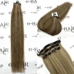 Τρέσα Φυσική Bronze line Hair Με Clips 60-65cm 100gram Με Ανταύγειες P4-60#