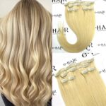 Τρέσα Με Clips Gold Line Russian Hair 55cm Ice# Blonde