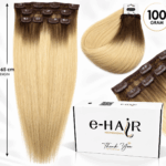 Τρέσα Φυσική Bronze line Hair Με Clips 60-65cm 100gram Ombre 2T-613#