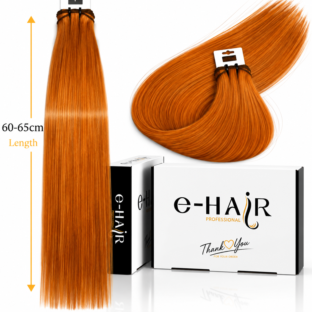 Τρέσα Φυσική Bronze Line Hair 60-65cm Orange#