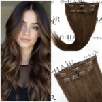 Τρέσα Φυσική Silver Line Με Clips 45-50cm 4# Brown