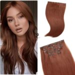 Τρέσα Φυσική Silver Line Με Clips 45-50cm 33# RedBrown