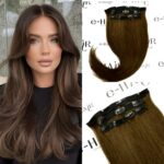 Τρέσα Φυσική Silver Line Με Clips 40-45cm 2# Dark Brown