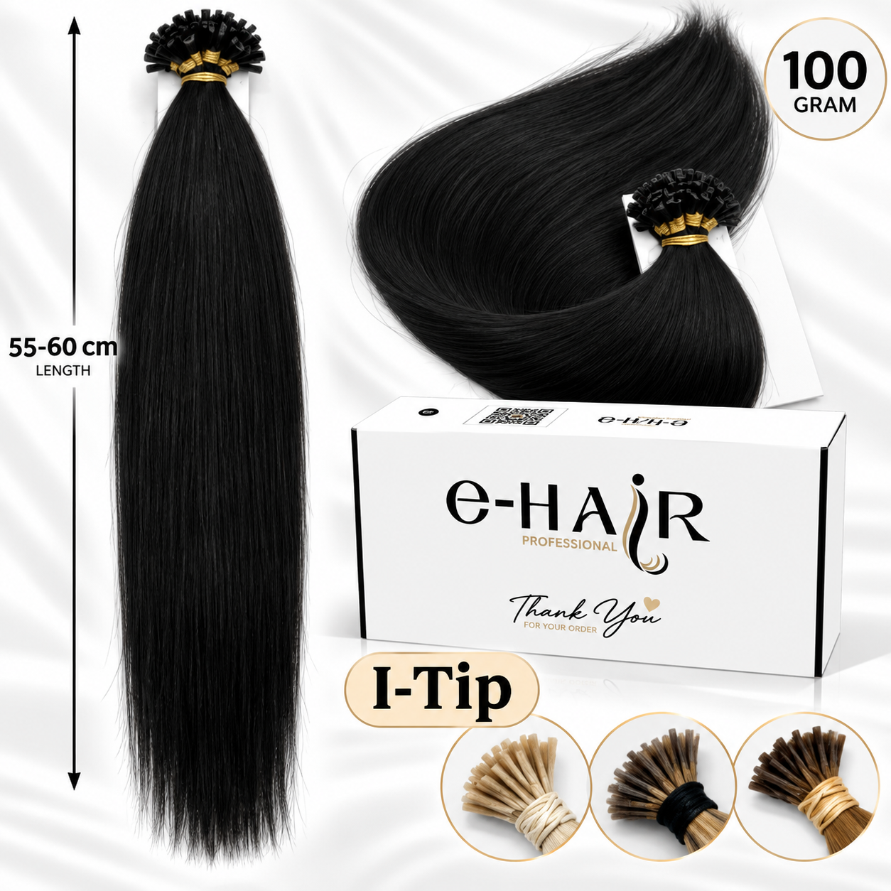 Extensions Microrings Bronze line 55-60CM 1Β# Νatural Black
