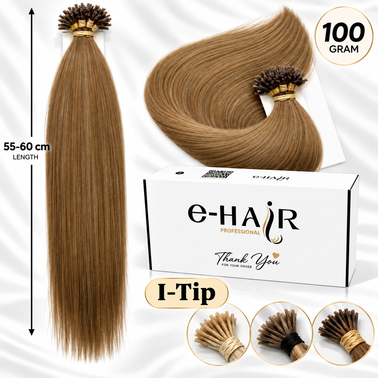 Extensions Microrings Bronze line 55-60CM 8# Chestnut Brown