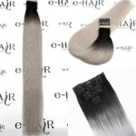 Τρέσα Φυσική Bronze line Hair Με Clips 60-65cm 100gram Ombre 1B-Gray#