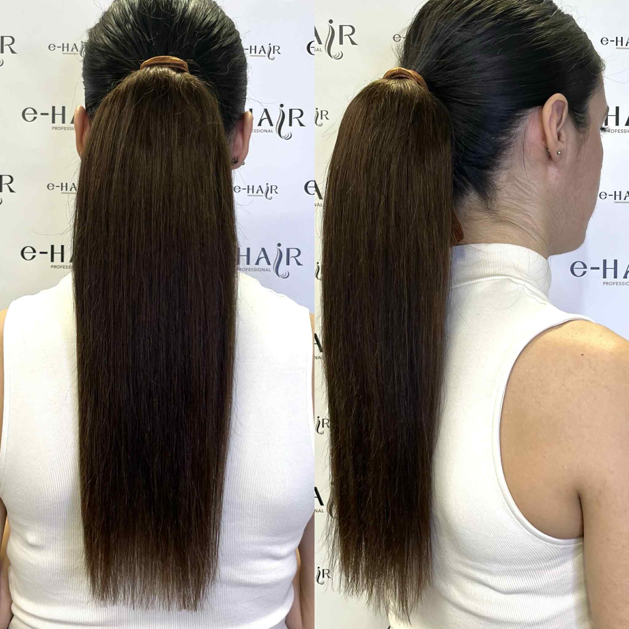 Αλογοουρά Ponytail Φυσικά Μαλλιά Silver Line Με Χτενάκι 45-50cm 2# Dark Brown