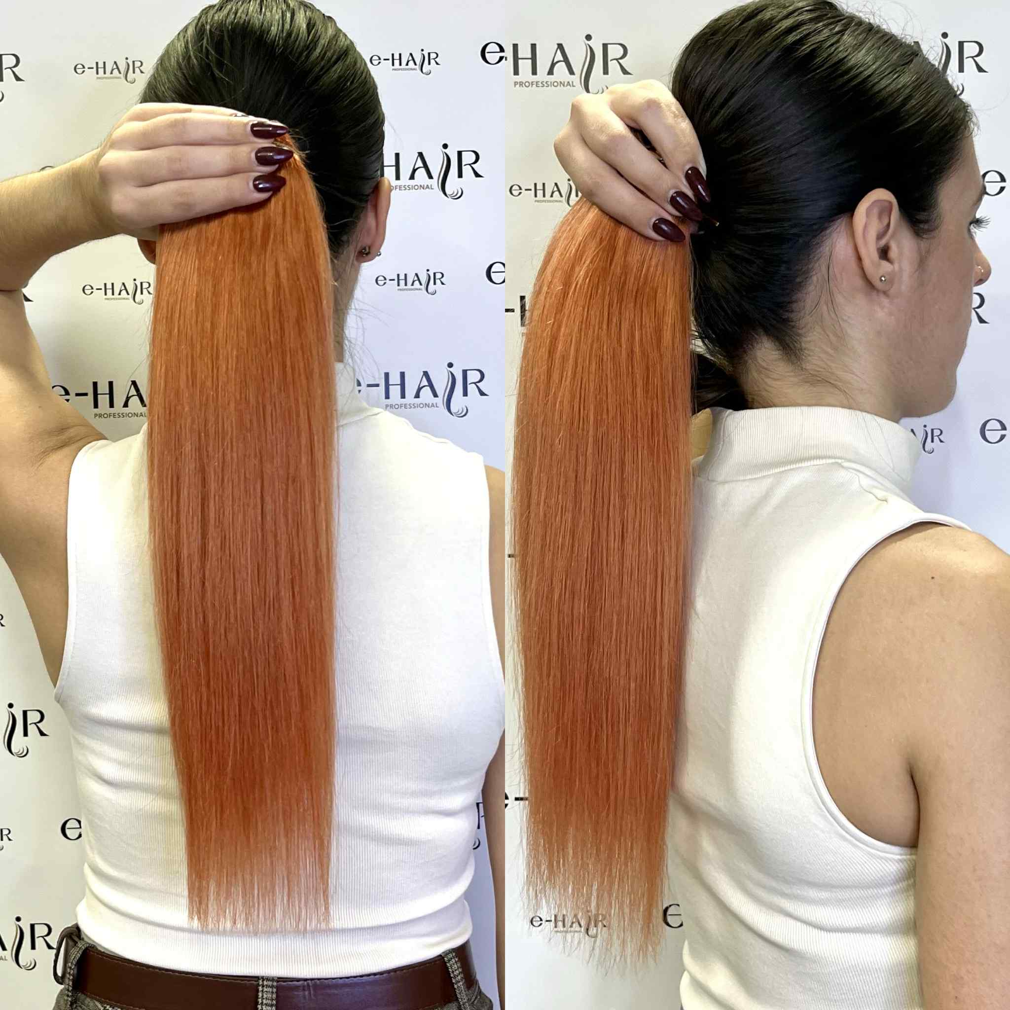 Αλογοουρά Ponytail Φυσικά Μαλλιά Silver Line Με Χτενάκι 45-50cm 350# Copper Red