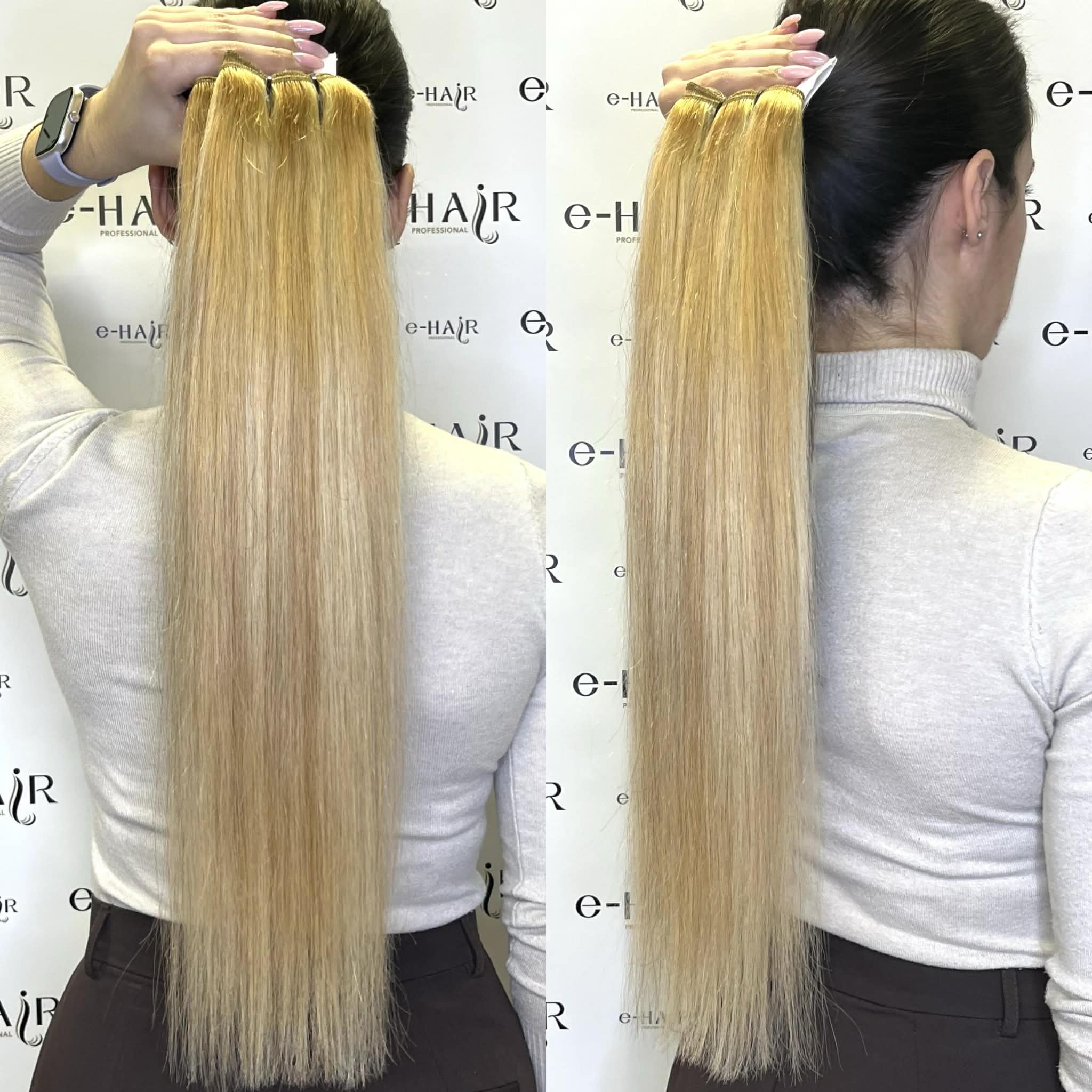 Αλογοουρά Ponytail Φυσικά Μαλλιά Silver Line Με Χτενάκι 55cm Με Ανταύγειες P27-613# - Image 2