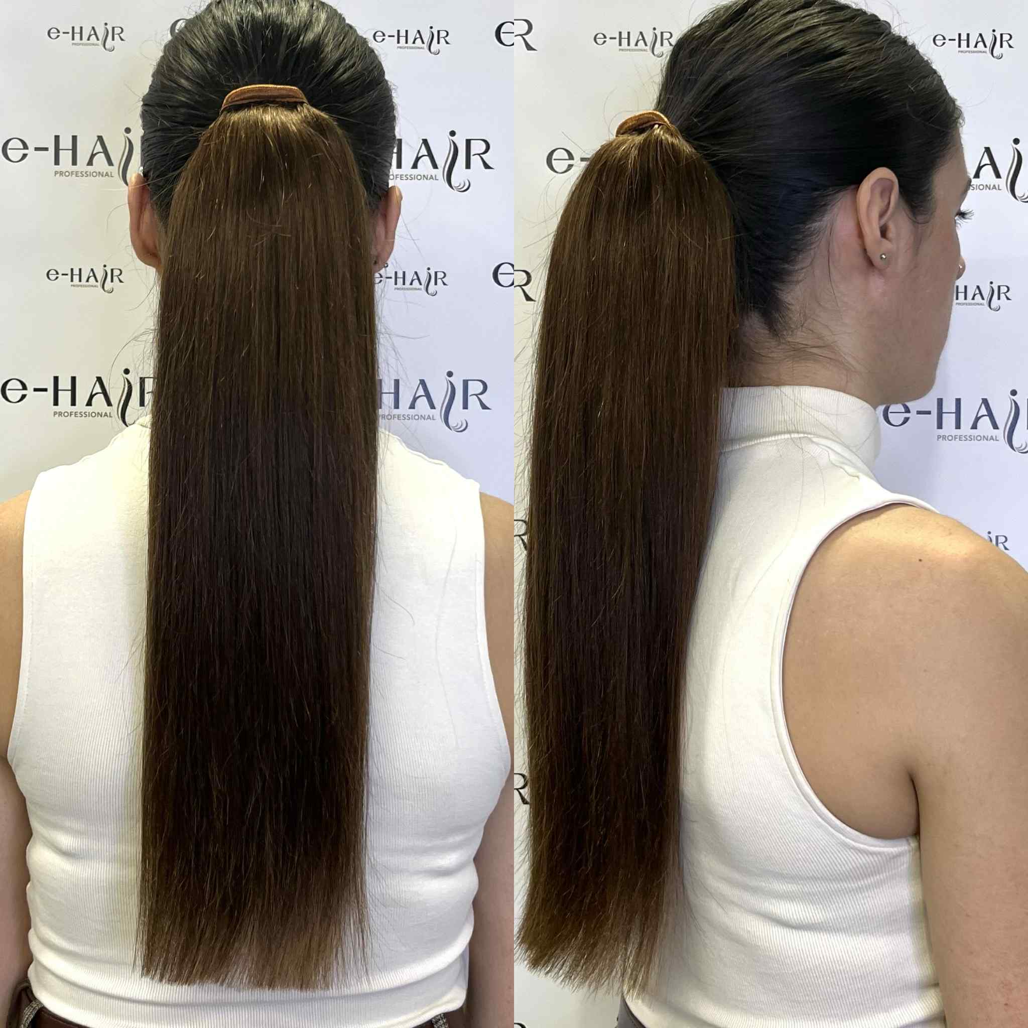 Αλογοουρά Ponytail Φυσικά Μαλλιά Silver Line Με Χτενάκι 45-50cm 4# Brown