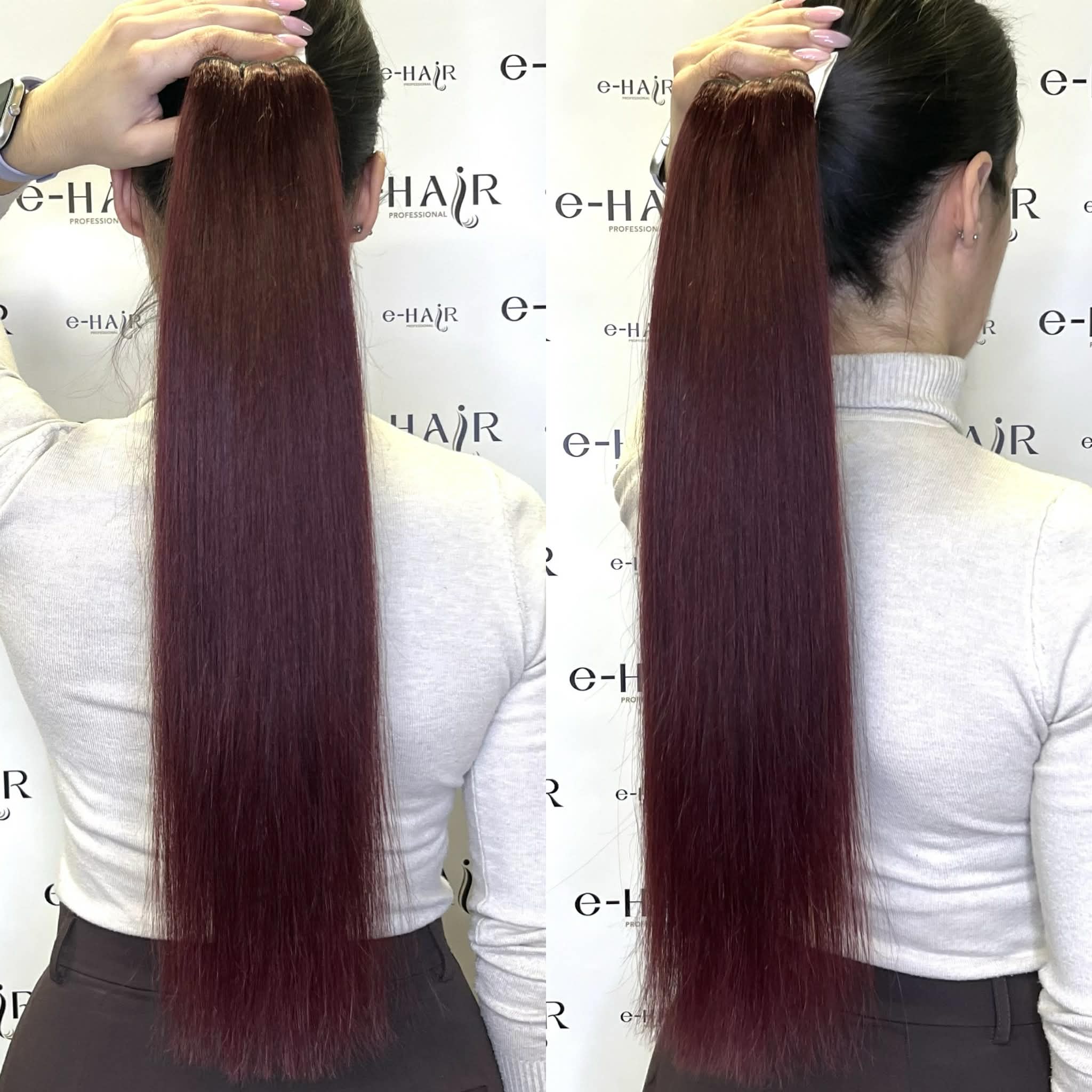 Αλογοουρά Ponytail Φυσικά Μαλλιά Silver Line Με Χτενάκι 55cm Με Ανταύγειες P27-613# - Image 4