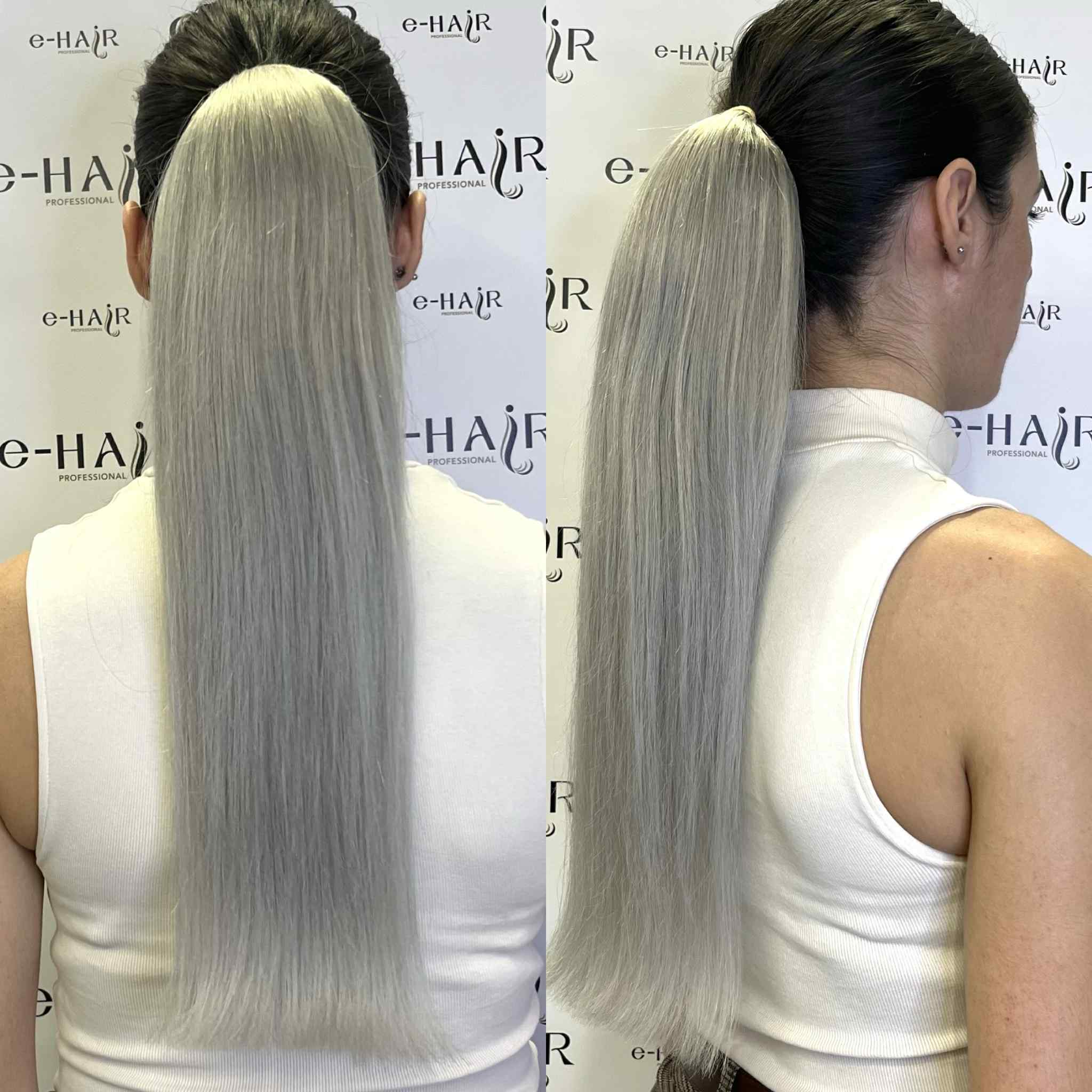 Αλογοουρά Ponytail Φυσικά Μαλλιά Silver Line Με Χτενάκι 45-50cm Gray#