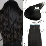 Tape Extensions Silver Line 50-55 CM (10)Pcs 1b# Natural Black