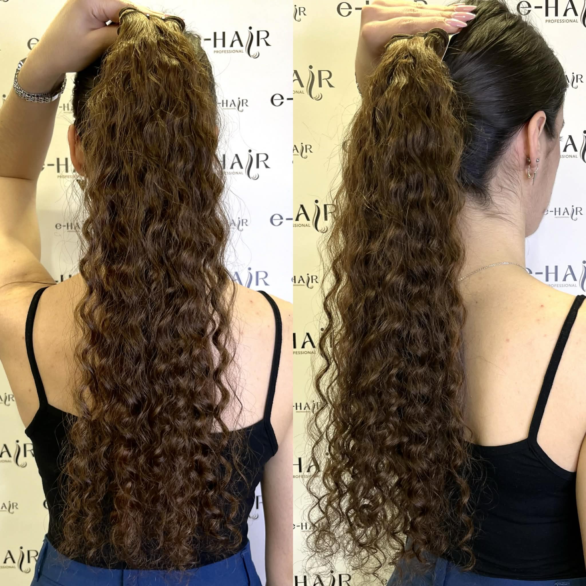 Αλογοουρά Φυσική Russian Hair Gold Line Deep Wave 60-65cm 1b# Natural Black - Image 4