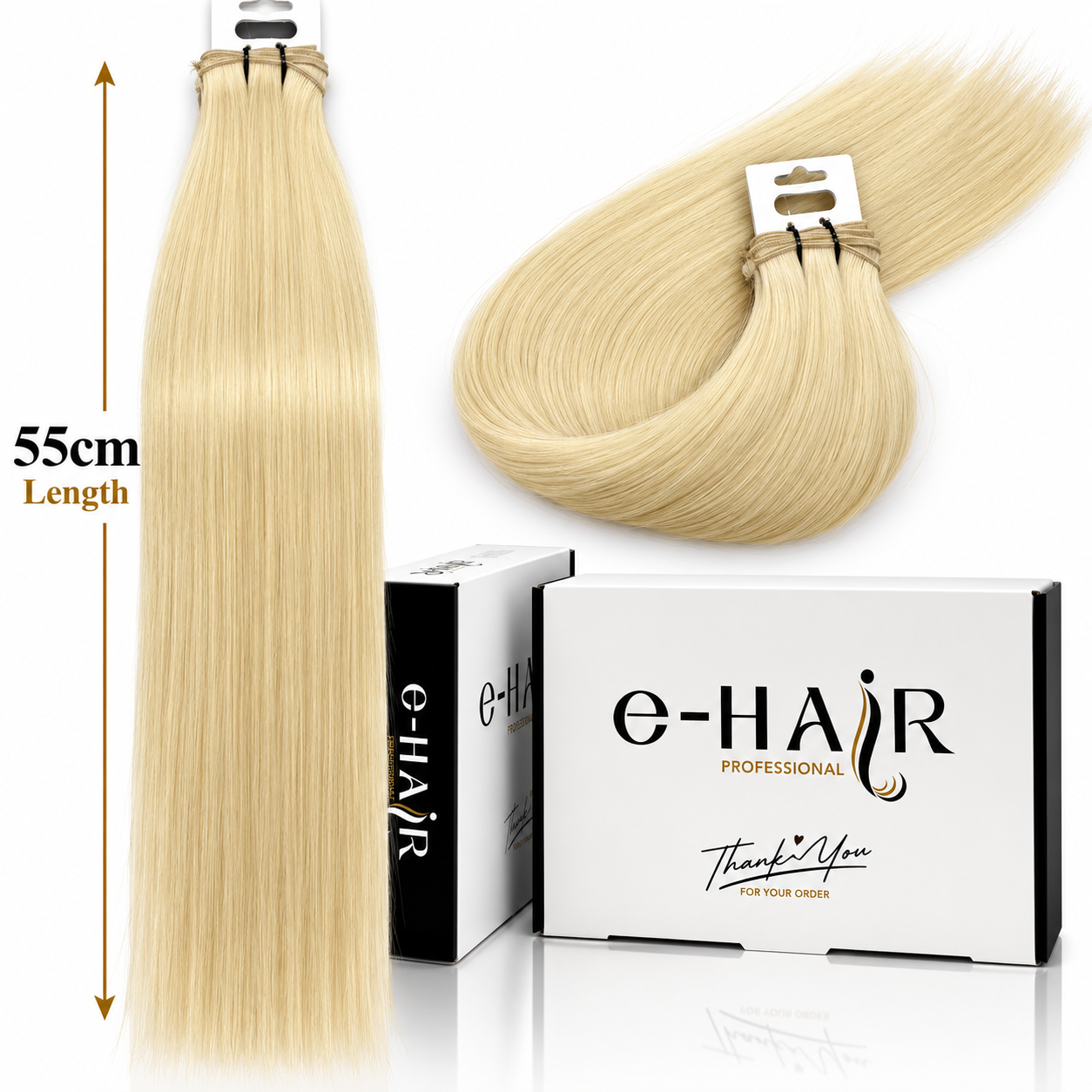 Τρέσα Φυσική Bronze Line Hair 55cm 60A# Ice Blonde