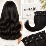 Τρέσα Φυσική Gold Line Russian Hair Με Clips 45-50cm 100gram 1b# Natural Black