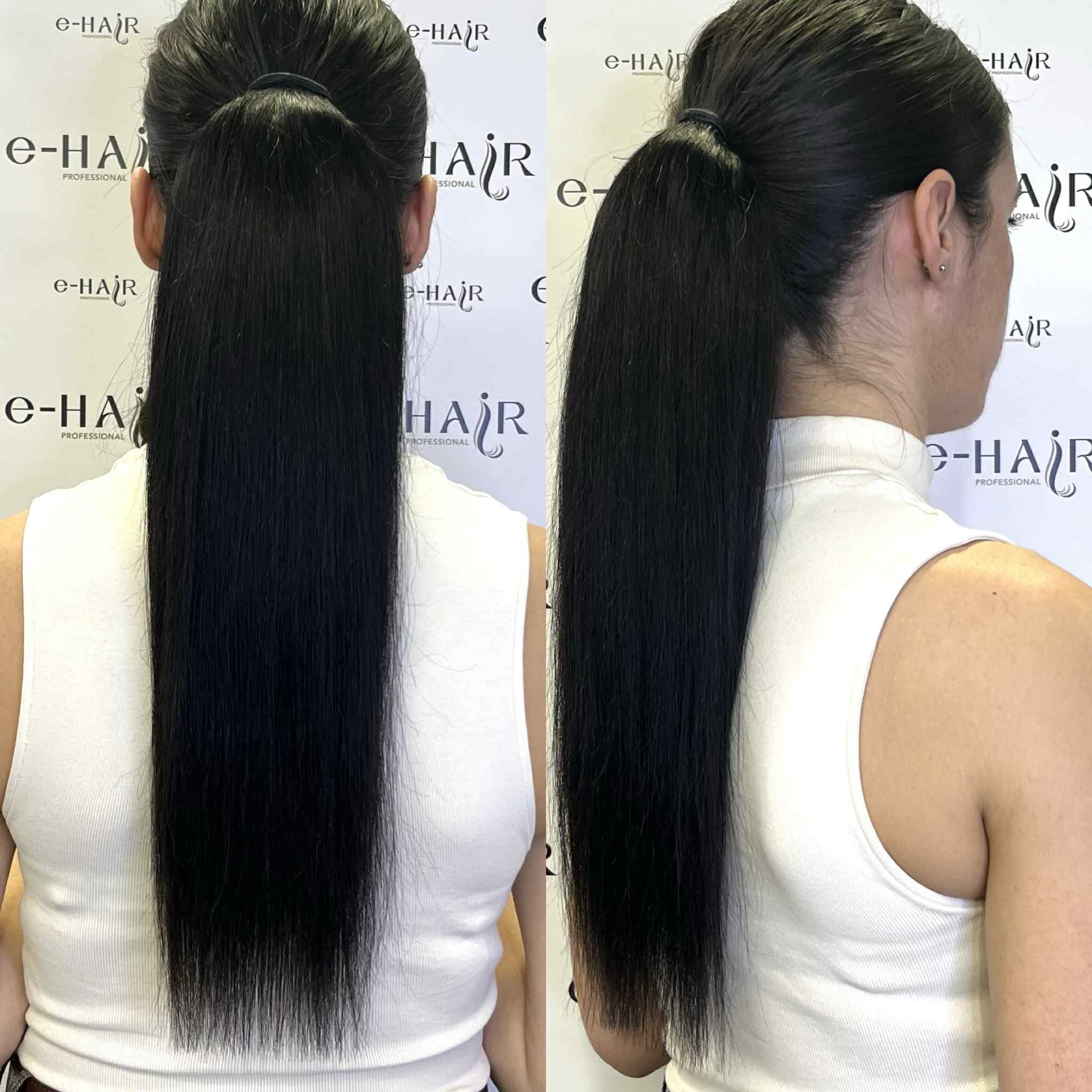 Αλογοουρά Ponytail Φυσικά Μαλλιά Silver Line Με Χτενάκι 45-50cm 1b# Natural Black