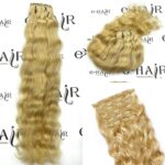 Τρέσα Φυσική Wavy Russian Hair Gold Line Με Clips 45-50cm  24# Honey Blonde