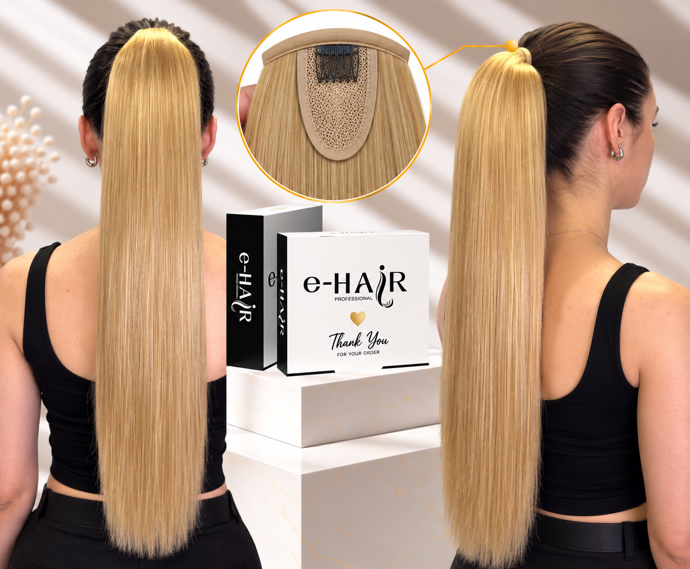 Αλογοουρά ponytail φυσικά μαλλιά bronze line 55-60cm 27A#