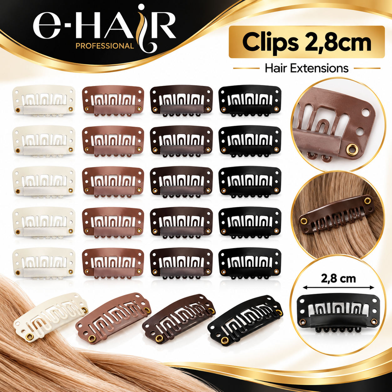 Clips Για Τρέσες Μεσαίο μέγεθος 28mm