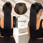 Αλογοουρά ponytail φυσικά μαλλιά bronze line 55-60cm 1b# Natural Black