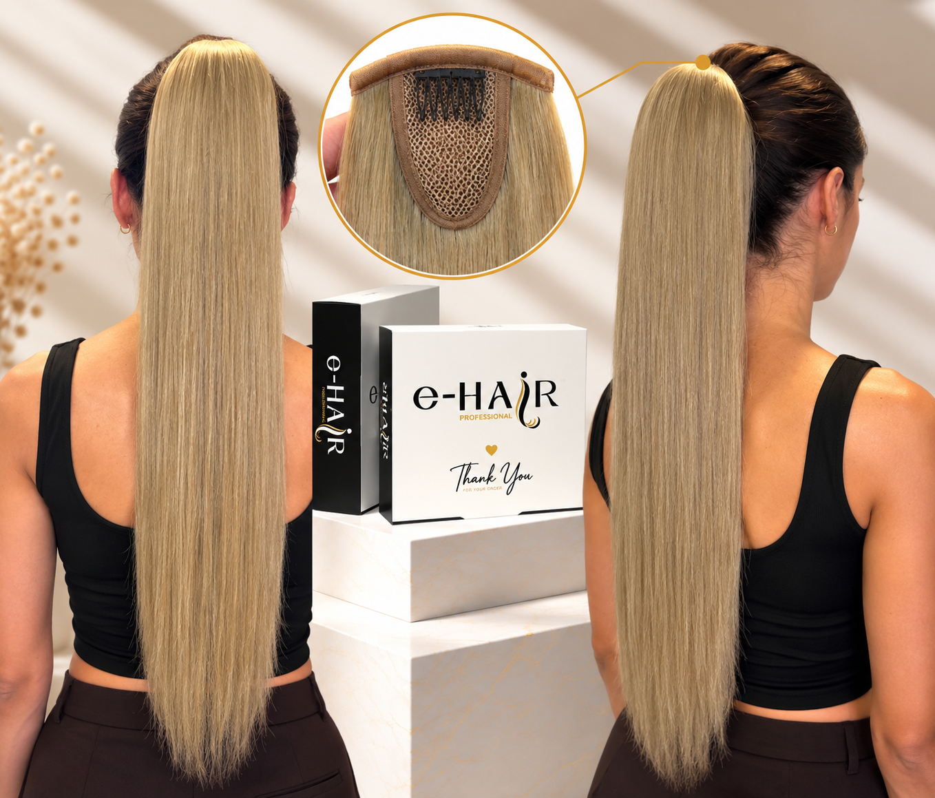 Αλογοουρά ponytail φυσικά μαλλιά bronze line 55-60cm 27# Dark Blonde
