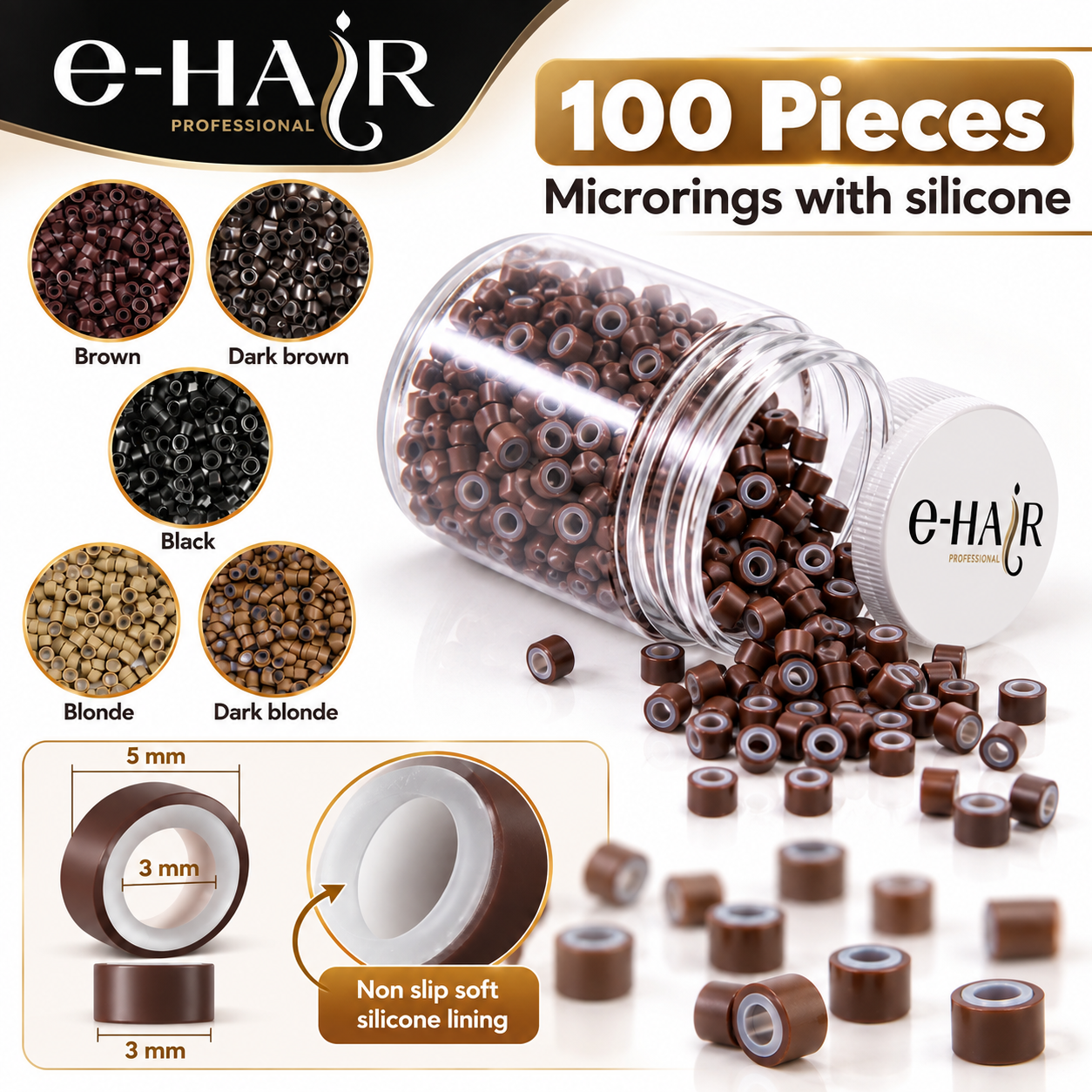 Microrings Με Σιλικόνη 100pcs