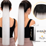Αλογοουρά ponytail φυσικά μαλλιά bronze line 65cm Ombre 1B-Gray#