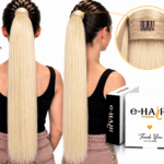 Αλογοουρά ponytail φυσικά μαλλιά bronze line 65cm Silver#