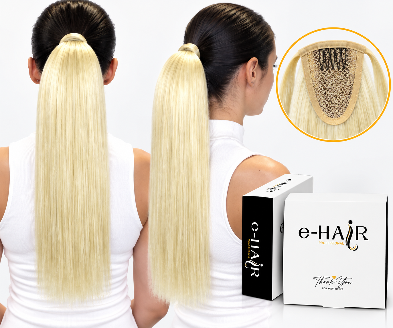 Αλογοουρά Ponytail Φυσικά Μαλλιά Silver Line Με Χτενάκι 45-50cm 613# Gold Blonde